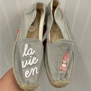 NWT Soludos La Vie En Rose Smoking Slipper Espadrille Loafer Sz 7